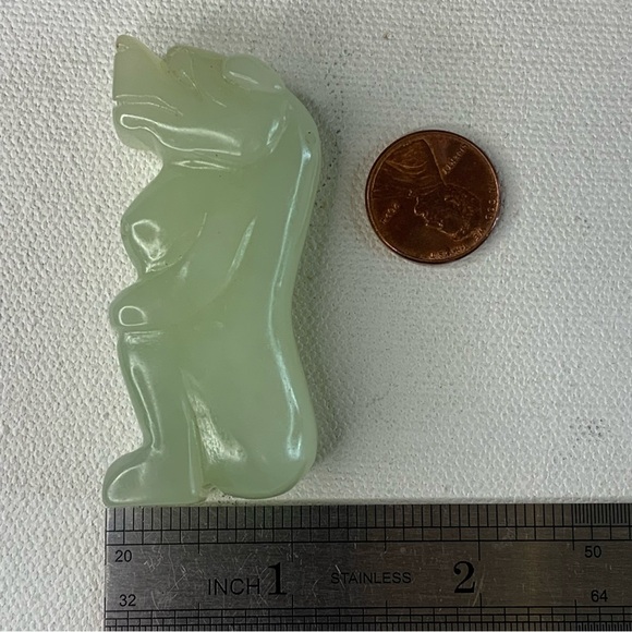 Chinese Jade Foo Dog Dragon Figurine Carved Mythical Beast Auspicious Animal 2.5 - Picture 16 of 16